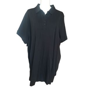 Woman Within black quarter button up polo short sleeve t-shirt size 3x